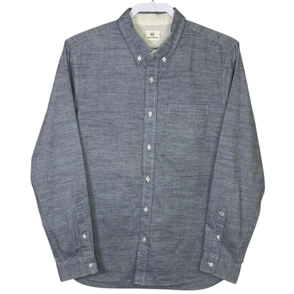 AG Adriano Goldschmied Shirt Men M Gray Aiden Button Down Long Sleeve Preppy NEW